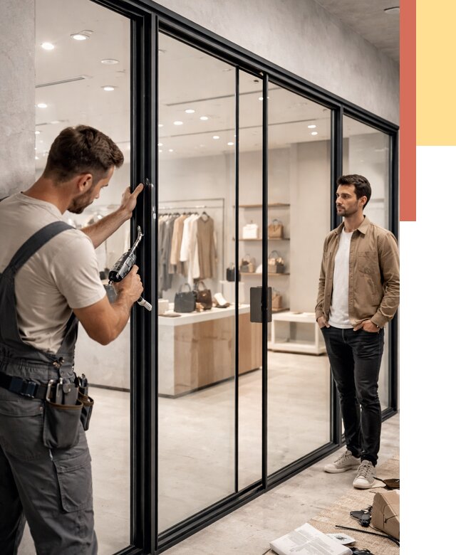 Стеклянные перегородки для магазинов в Киселевске от 8430 руб. под ключ | ОТДЕЛОЧНИК-Кис