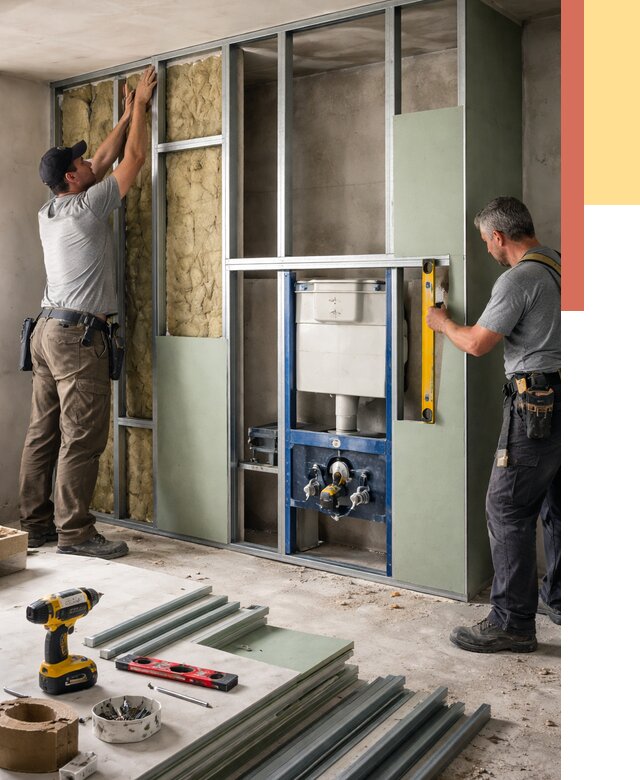 Установка сантехнических перегородок в Киселевске от 8739 руб. | ОТДЕЛОЧНИК-Кис