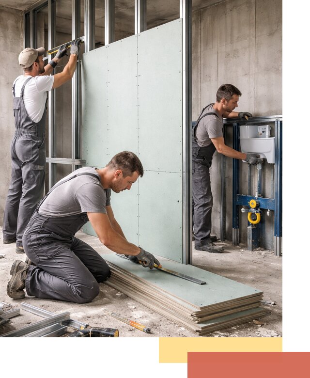 Монтаж и ремонт сантехнических перегородок в Киселевске