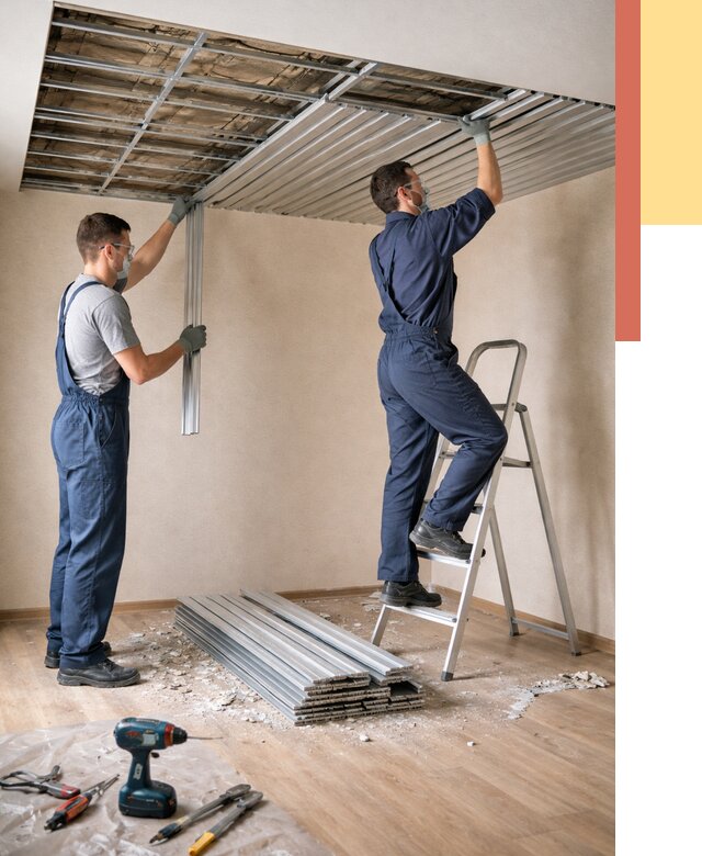 Демонтаж реечного потолка в Киселевске от 4626 руб. быстро и недорого | ОТДЕЛОЧНИК-Кис