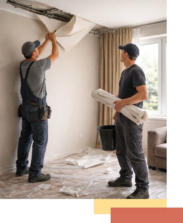 Демонтаж натяжного потолка в Киселевске быстро и аккуратно