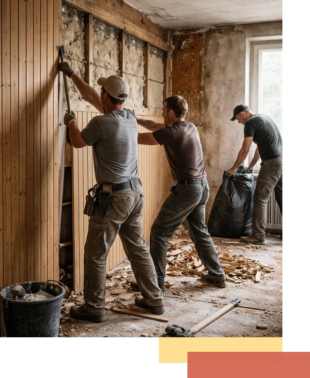 Демонтаж вагонки и вывоз материалов в Киселевске