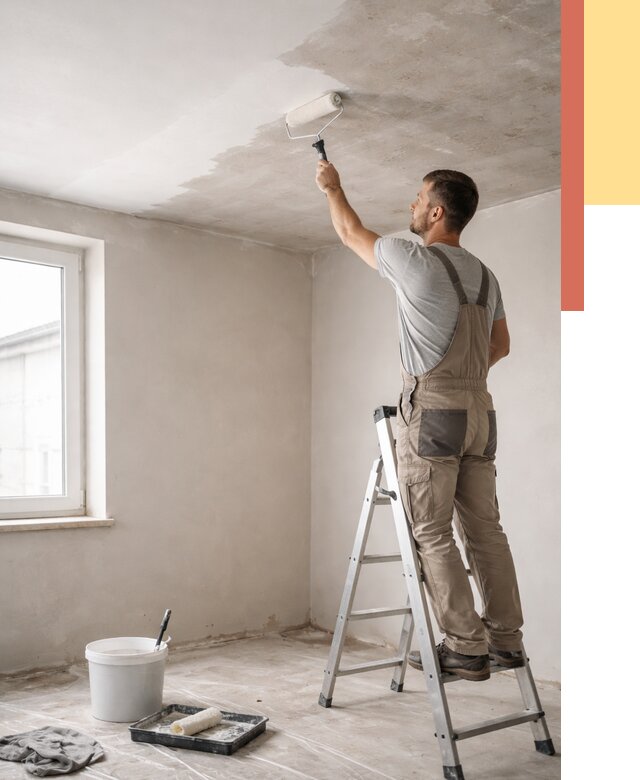 Грунтовка потолка в Киселевске от 2570 руб. — быстро и недорого | ОТДЕЛОЧНИК-Кис