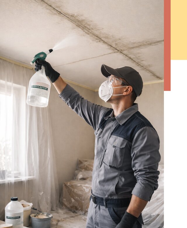 Антисептическая обработка потолка в Киселевске от 2570 руб. | ОТДЕЛОЧНИК-Кис