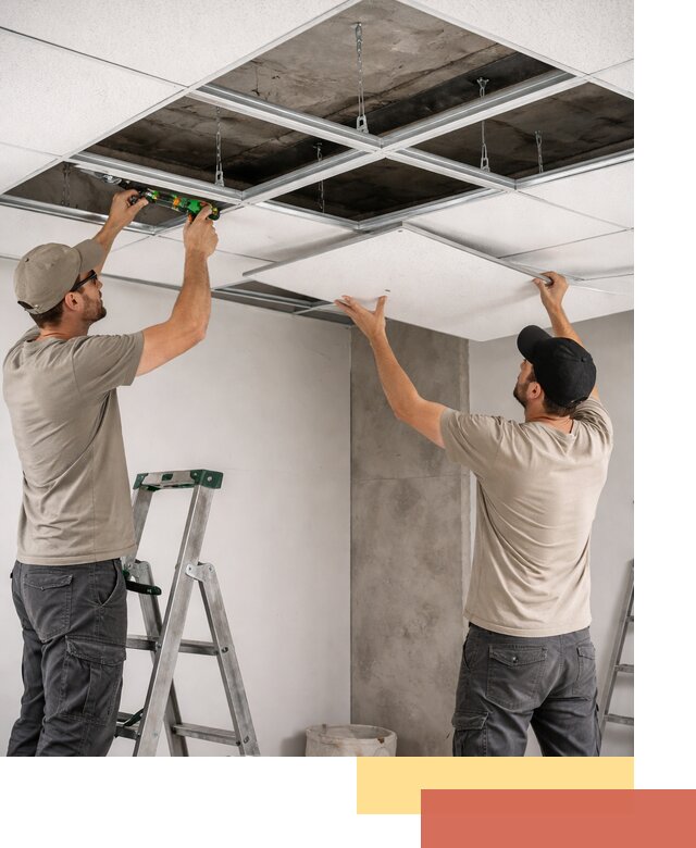 Монтаж потолка Армстронг под ключ в Киселевске
