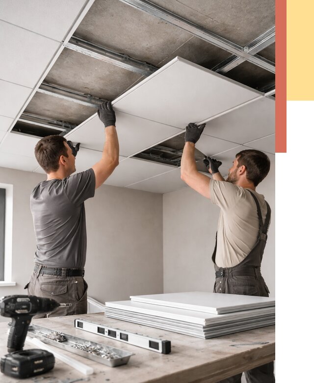 Монтаж кассетного потолка в Киселевске от 4626 руб/м2 — установка и сборка | ОТДЕЛОЧНИК-Кис