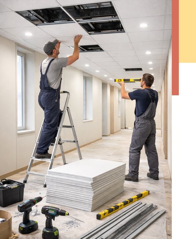 Ремонт потолка Армстронг в Киселевске от 4626 руб. — быстро и недорого | ОТДЕЛОЧНИК-Кис