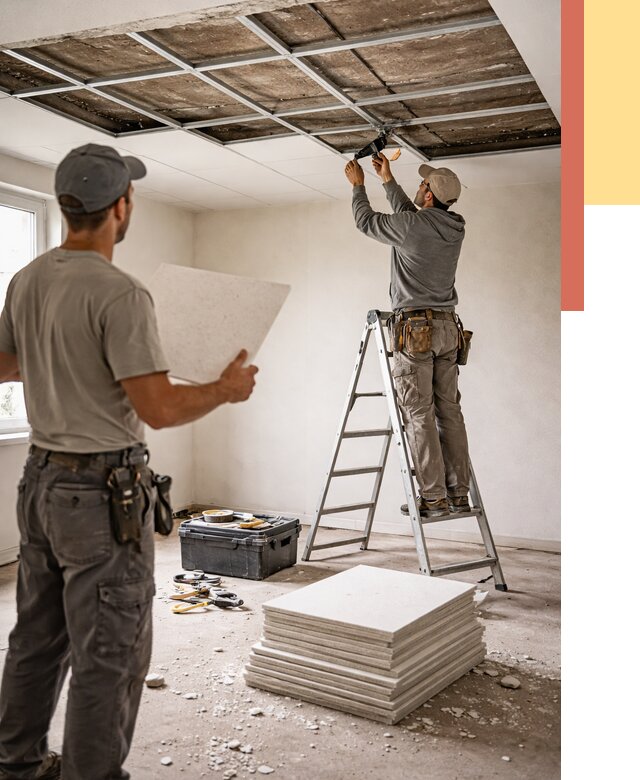Замена плит подвесного потолка в Киселевске от 1799 руб. быстро и недорого | ОТДЕЛОЧНИК-Кис