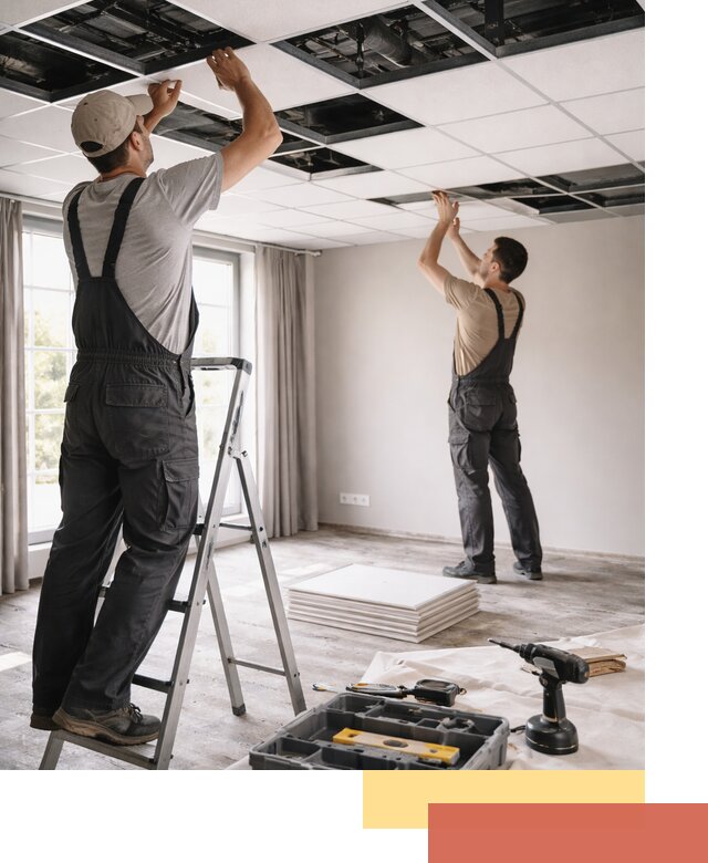 Замена плит подвесного потолка в Киселевске быстро и качественно