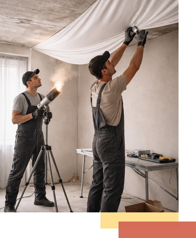 Установка натяжного потолка под ключ в Киселевске