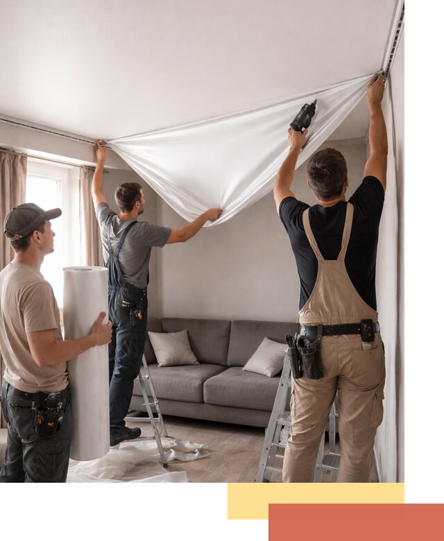 Монтаж сатинового натяжного потолка в Киселевске качественно и быстро