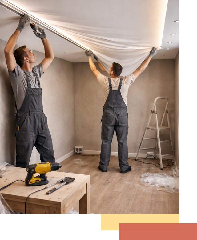 Монтаж натяжного потолка с подсветкой в Киселевске цена и сроки