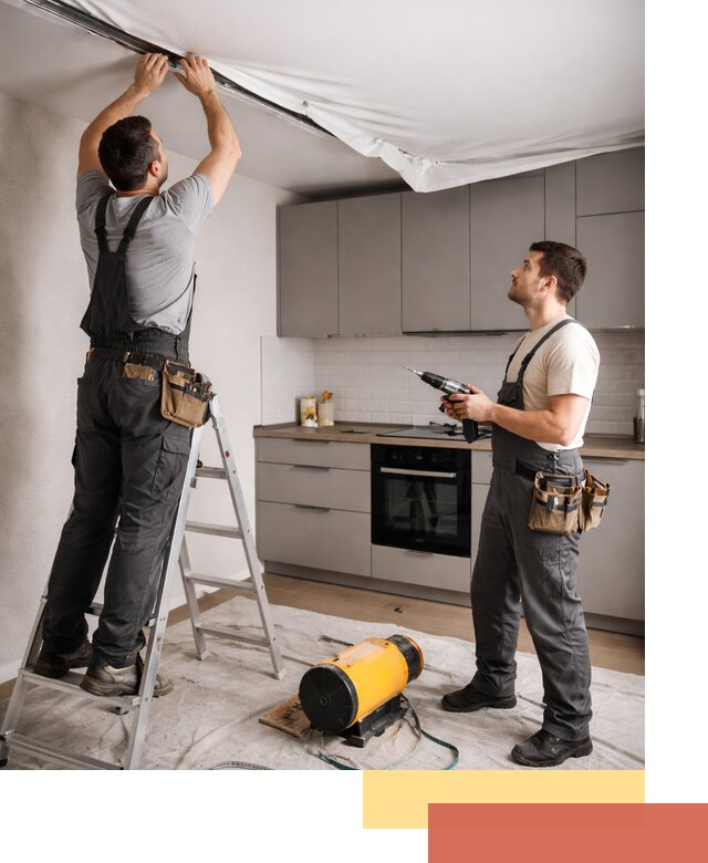 Монтаж натяжного потолка на кухне в Киселевске