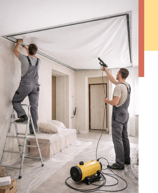 Монтаж натяжного потолка в прихожей в Киселевске от 2724 руб. под ключ | ОТДЕЛОЧНИК-Кис