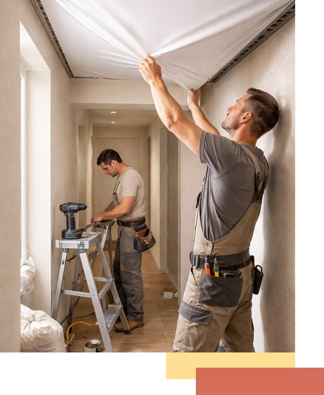 Монтаж натяжного потолка в прихожей в Киселевске