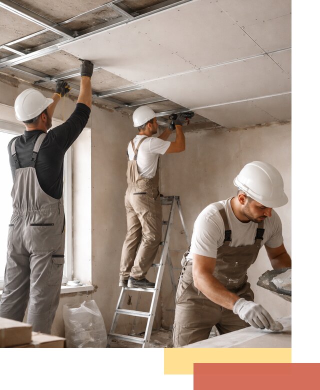 Одноуровневый потолок из гипсокартона в Киселевске — монтаж и отделка