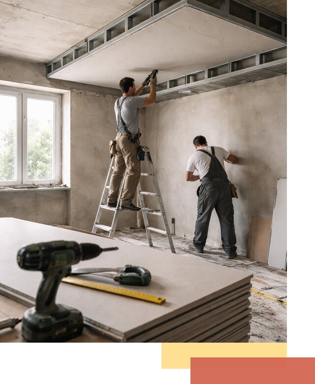 Двухуровневый потолок из гипсокартона в Киселевске