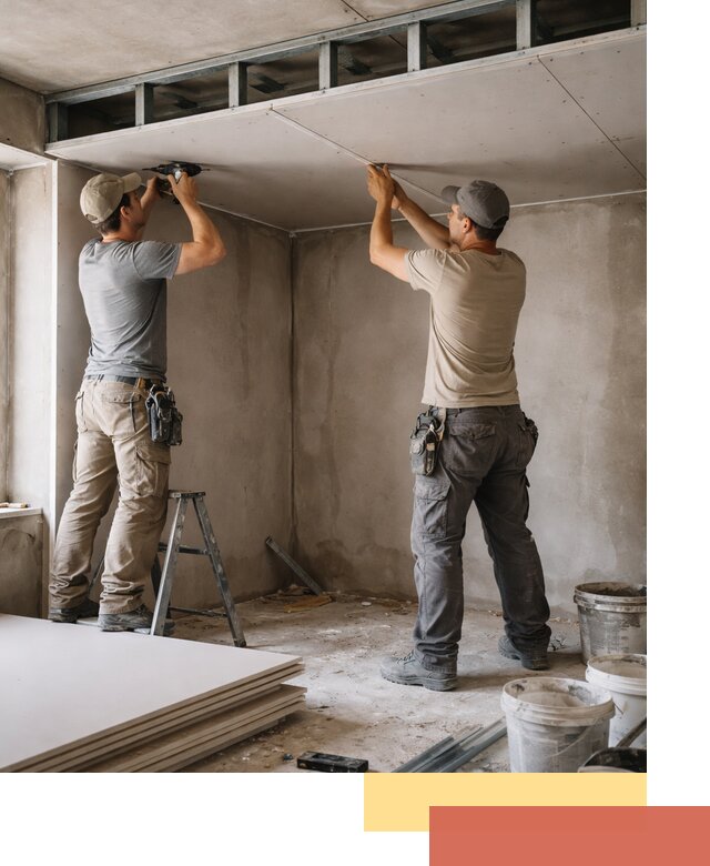 Короб из гипсокартона на потолке под ключ в Киселевске