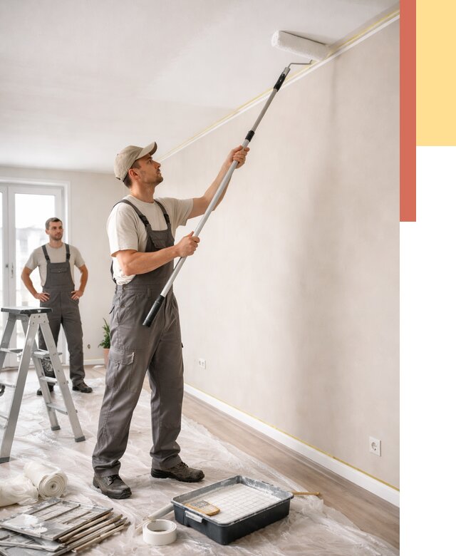 Покраска потолка из гипсокартона в Киселевске от 4626 руб./м2 — услуги под ключ | ОТДЕЛОЧНИК-Кис