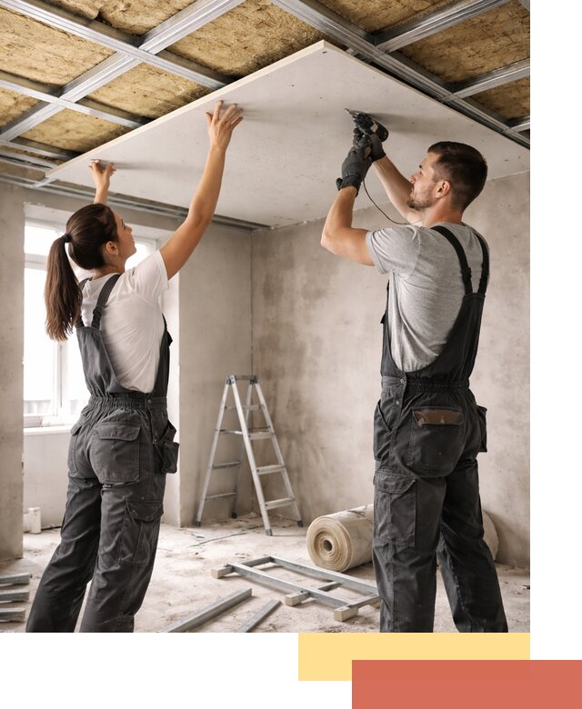 Звукоизоляция потолка из ГКЛ в Киселевске профессионально и надежно