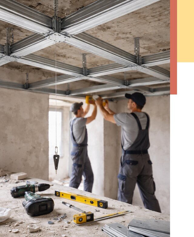 Монтаж каркаса потолка из профиля в Киселевске от 4626 руб. — услуги ОТДЕЛОЧНИК-Кис