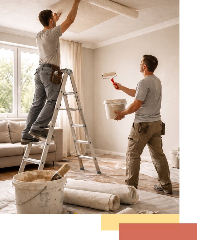 Поклейка обоев на потолок в Киселевске — качественно и быстро