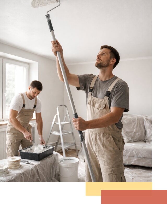 Покраска потолка водоэмульсионной краской в Киселевске