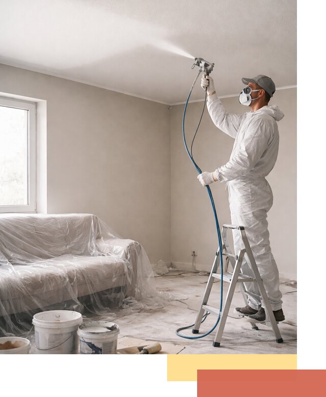 Покраска потолка краскопультом в Киселевске быстро и качественно