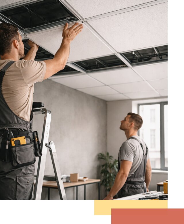 Монтаж потолочной плитки в Киселевске качественно и в срок