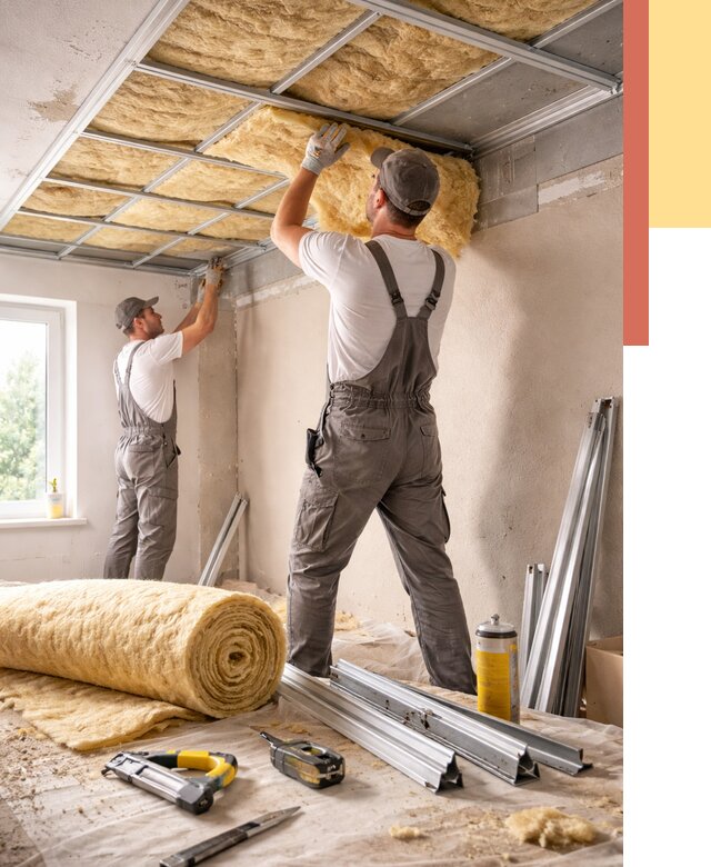 Утепление потолка в Киселевске от 7402 руб/м2 — недорого, быстро, под ключ | ОТДЕЛОЧНИК-Кис