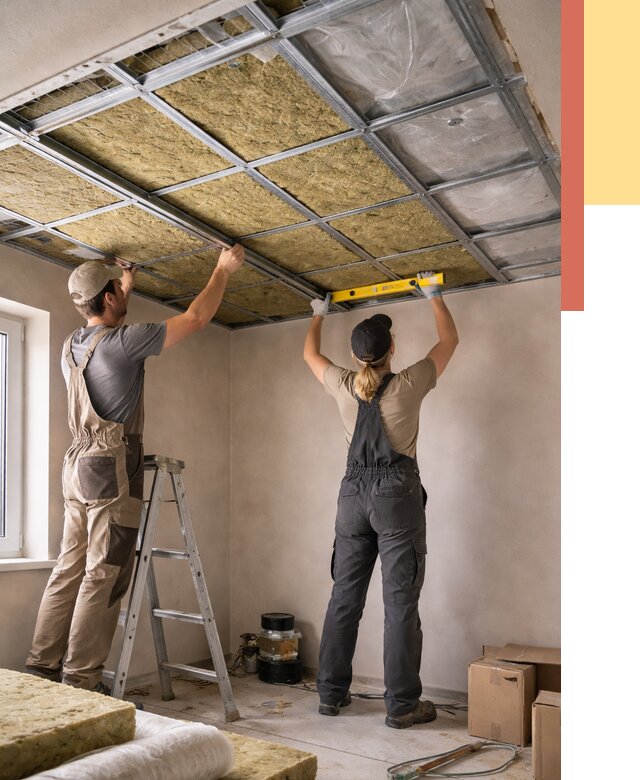 Шумоизоляция потолка в Киселевске от 1285 руб. под ключ — услуги ОТДЕЛОЧНИК-Кис