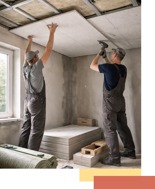 Шумоизоляция потолка панелями ЗИПС в Киселевске